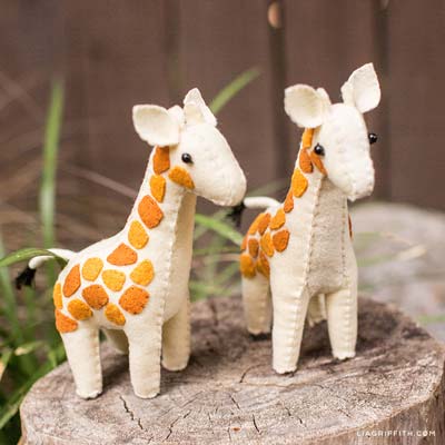 felt giraffe stuffies