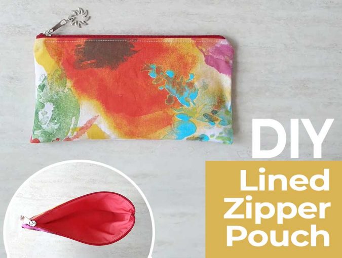 DIY Zipper pouch with lining tutorial