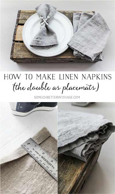 Classic linen napkins that double as placemats