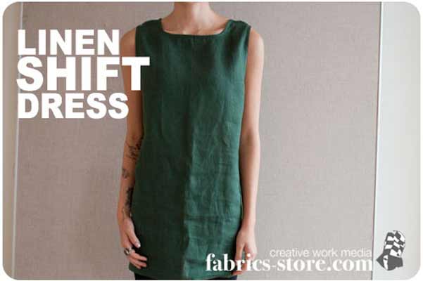 Short sleeveless Linen shift dress