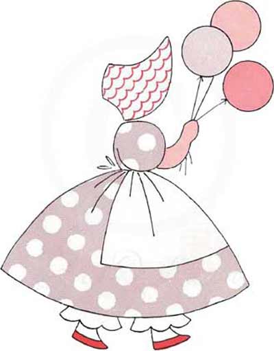 Little Balloon Girl - Sunbonnet Sue Applique Pattern