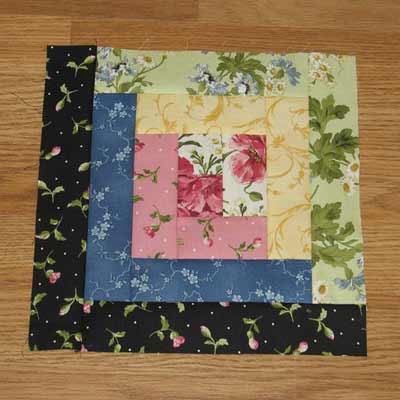 Log cabin quilt block