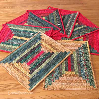 log cabin quilt placemats