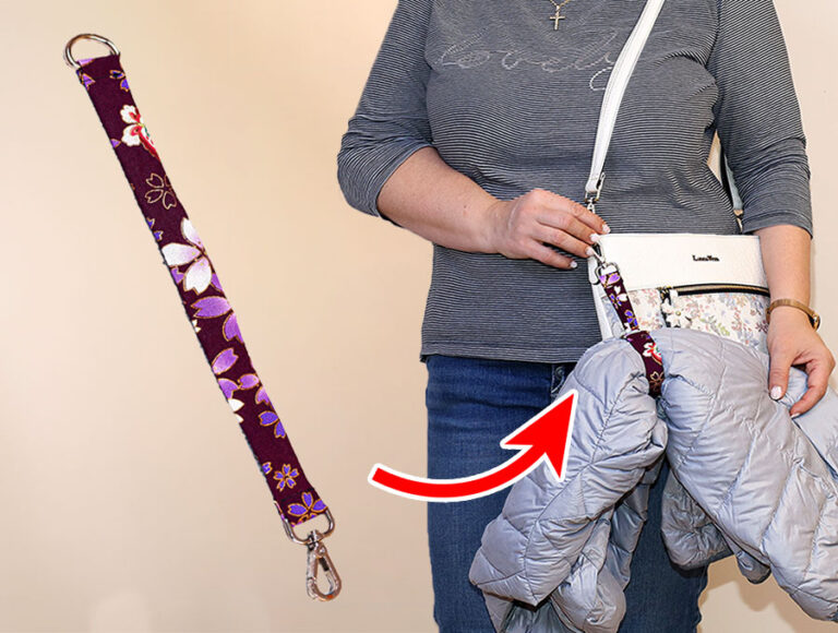 DIY Strap Jacket Gripper // Bag Buddy // How to Sew a Hands-Free Jacket Holder Strap