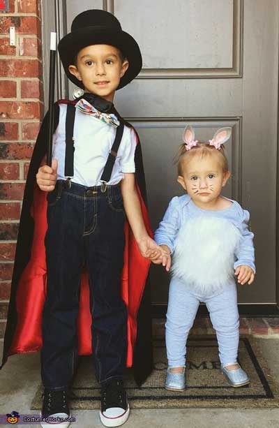 Magician and bunny – awesome costume idea for kids