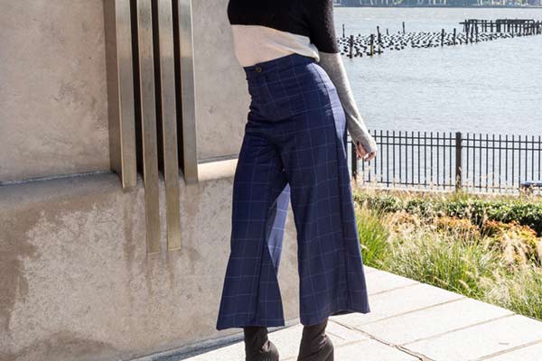 Women high waist wide leg pants sewing pattern, culotte