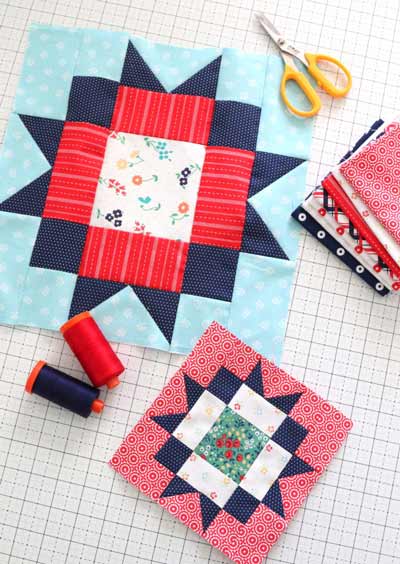 Maple star quilt block