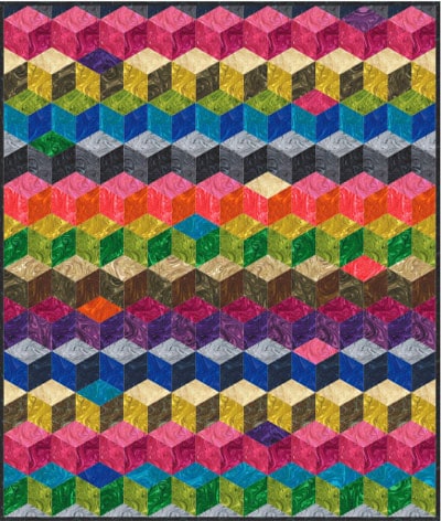 Free Quilt Pattern: Tumbling Blocks Quilt
