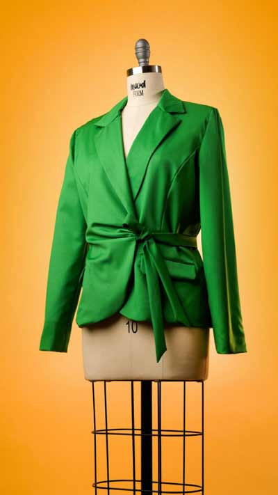 Blazer with waist tie patten