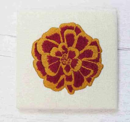 Marigold – single flower embroidery pattern