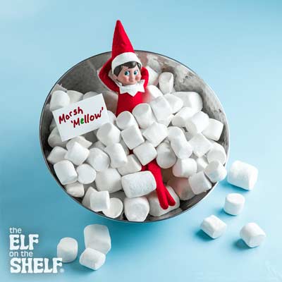 elf on the shelf with marshmallows bath time