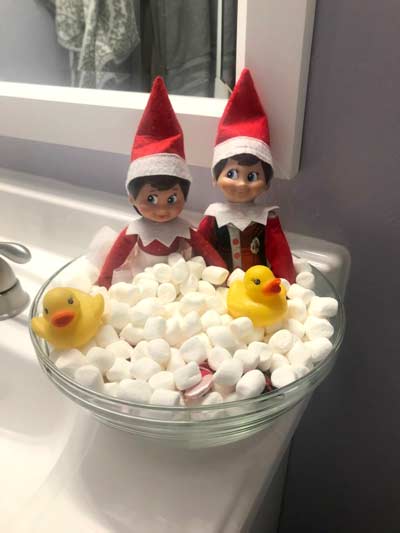 elf on the shelf ideas with marshmallows