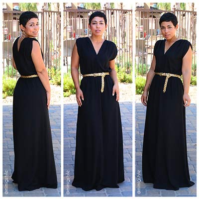 Aja Plunging Neckline Maxi Dress Tutorial and Free Pattern – the thread