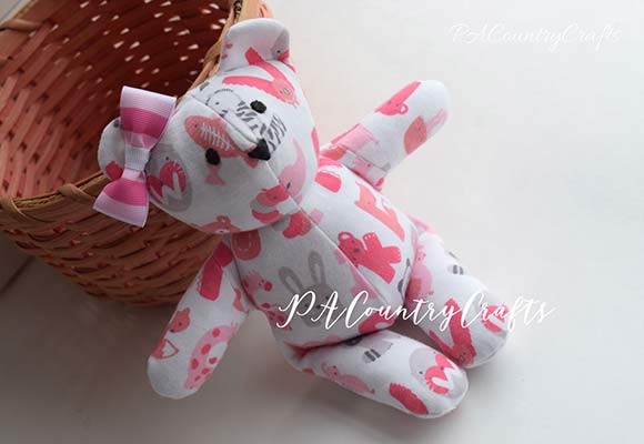 Memory bear from baby clothes