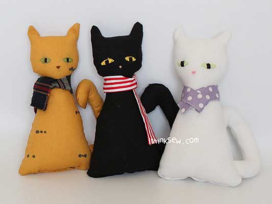Printable stuffed cat sewing pattern free