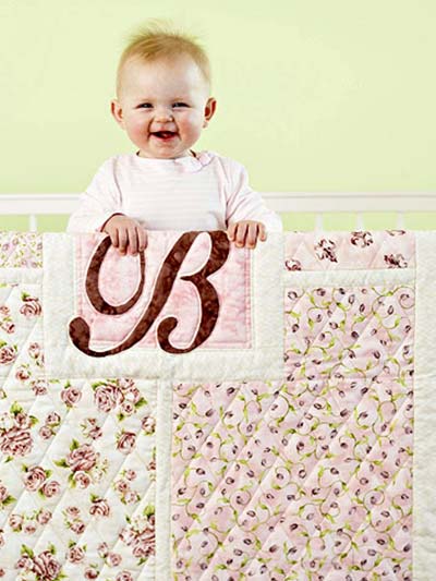 monogram crib quilt