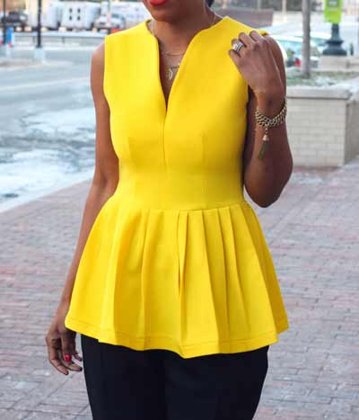 Formal sleeveless peplum top pattern