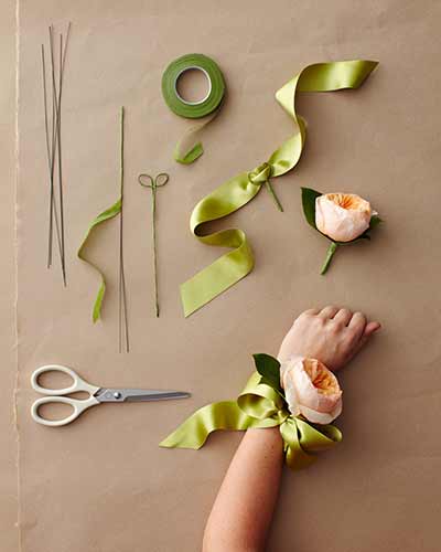how to make a wrist corsage with artificial flowers