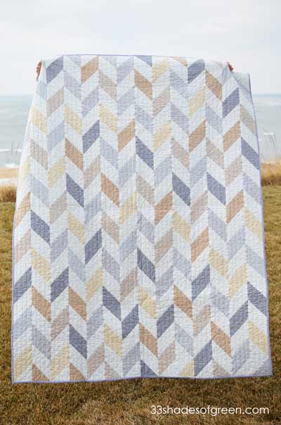 Neutral colors chevron quilt