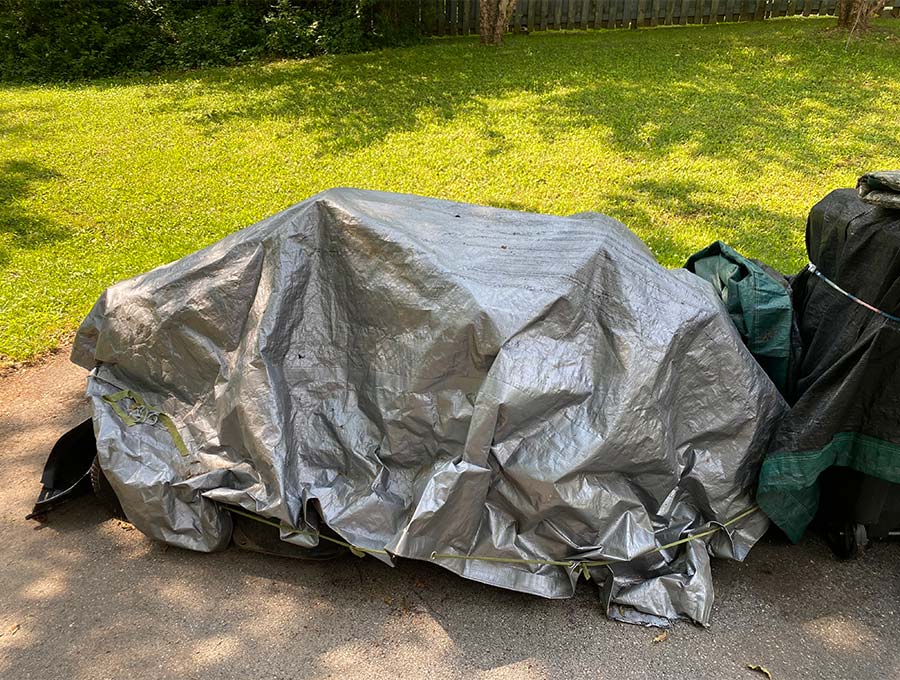 no sew bungee cord used on a tarp