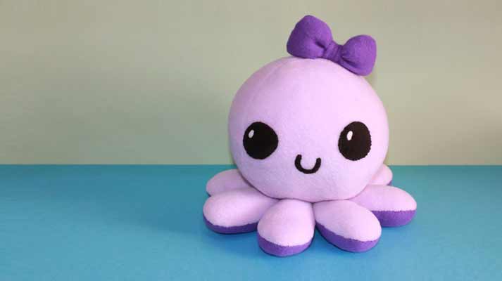 Reversible octopus plushie