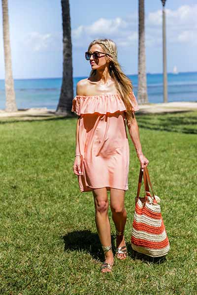 Off shoulder dress with ruffles