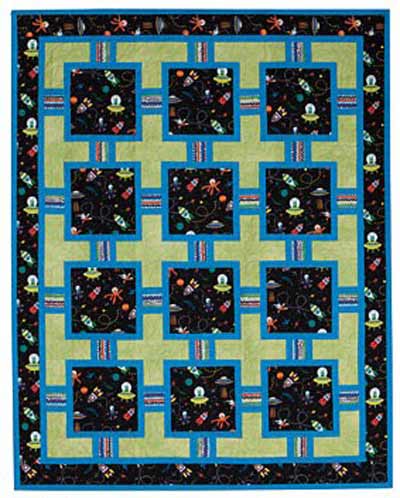 Outer space flannel quilt
