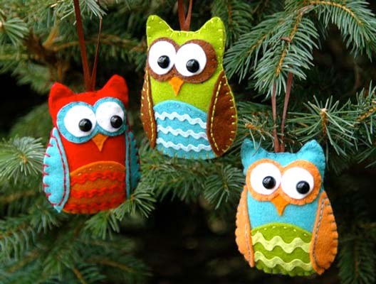 owl felt ornaments pattern