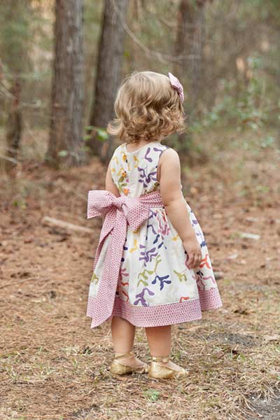 party dress pattern with a big bow at the back
