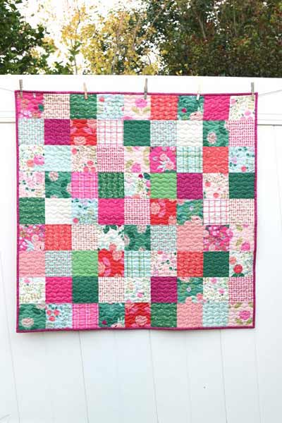 Simple charm pack baby quilt