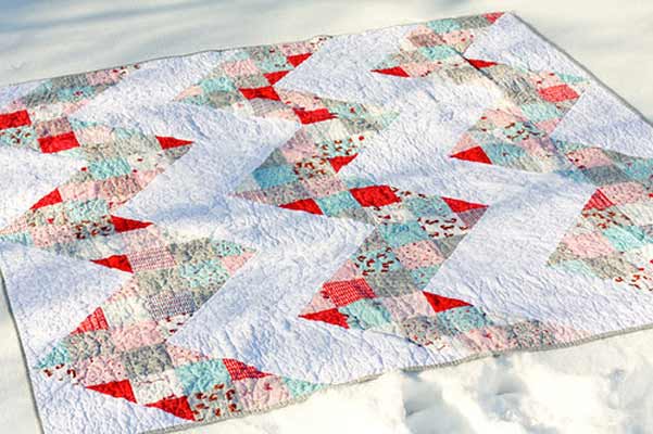 Patchwork chevron quilt