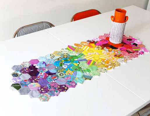 patchwork hexagon table runner pattern