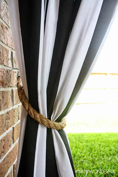 outdoor curtain tie backs diy