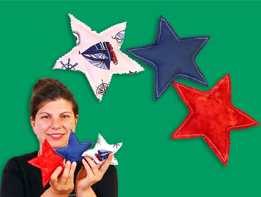 patriotic stuffed fabric star for 4th July