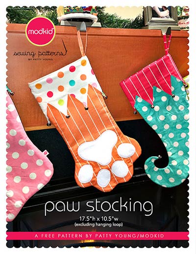 paw stocking pattern for dogs or cats