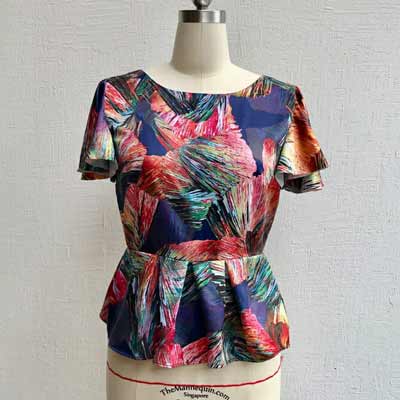 Peplum summer top with an invisible zipper