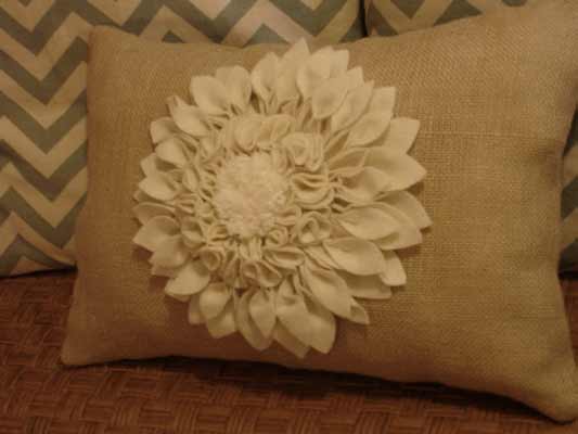 Felt Flower Petal Pillow