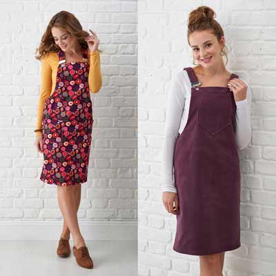 Free pinafore dress sewing pattern for women