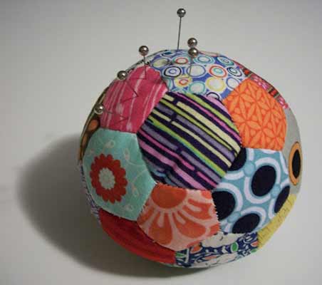 Soccer ball pin cushion