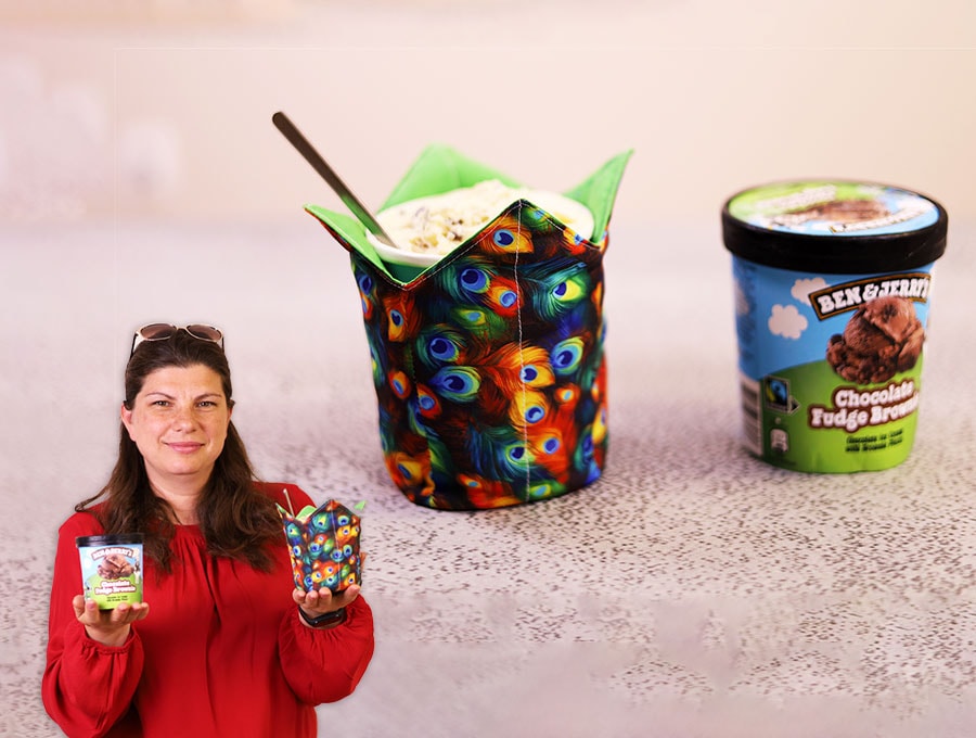 DIY pint ice cream cozy