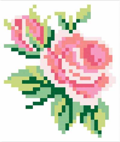 Pixelated rose