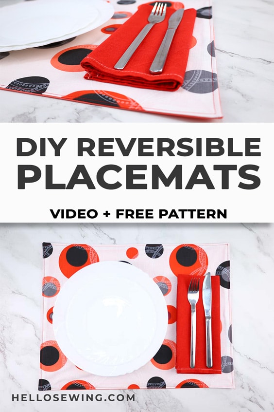 DIY Reversible placemat - how to sew placemats from fabric