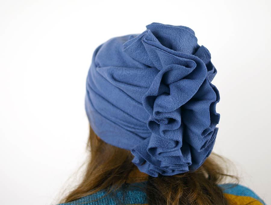 pleated winter hat - view from the back