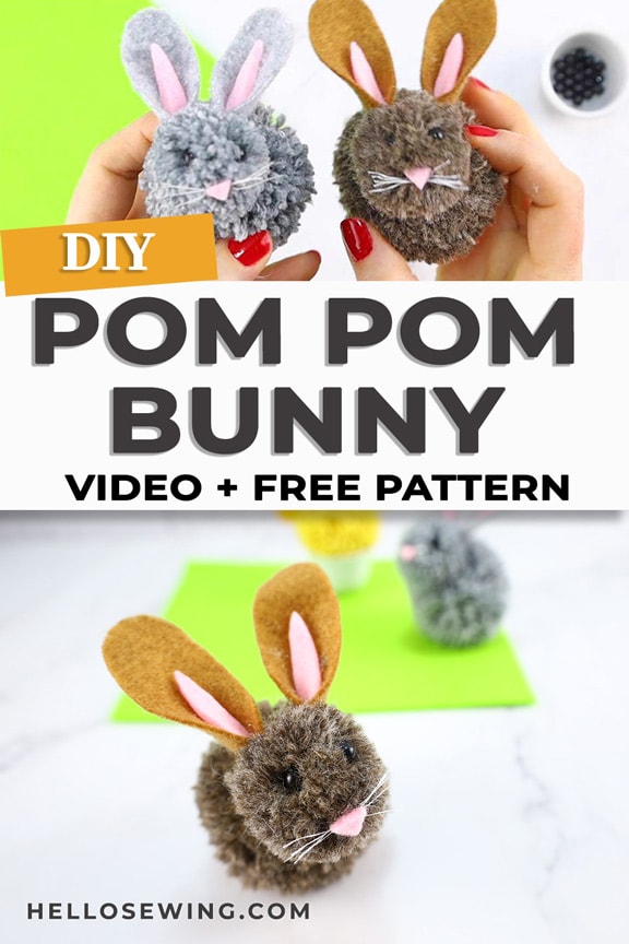 DIY pom pom bunnies - Make a cute yarn bunny (VIDEO)
