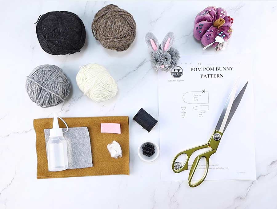 pom pom bunny supplies