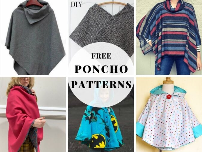 Plaske Kontur kærtegn 20+ Easy Poncho Sewing Patterns For Women, Men And Kids ⋆ Hello Sewing