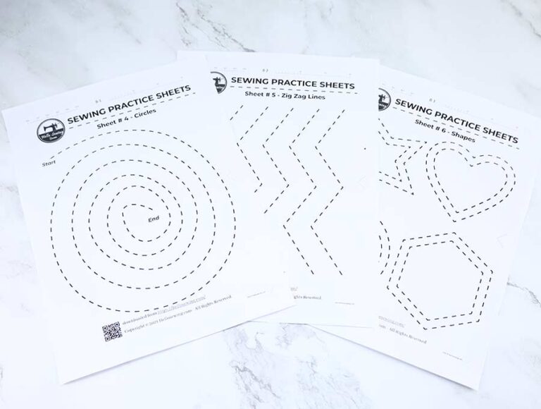 Printable Sewing Practice Sheets To Perfect Your Stitches ⋆ Hello Sewing