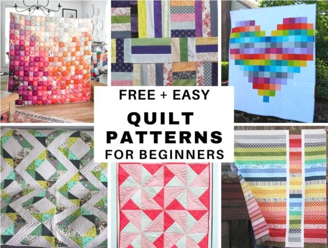 25+ Free Easy Quilt Patterns For Beginners ⋆ Hello Sewing