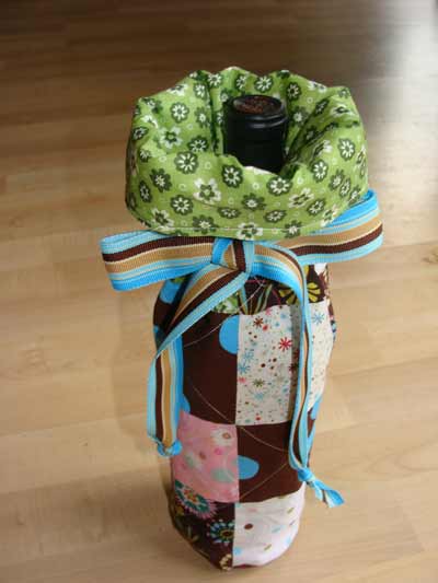 Quilted Patchwork Wine Bag Tutorial