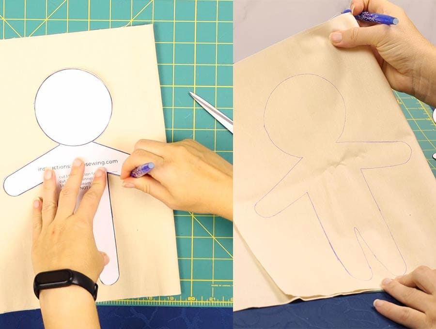 tracing the rag doll pattern
